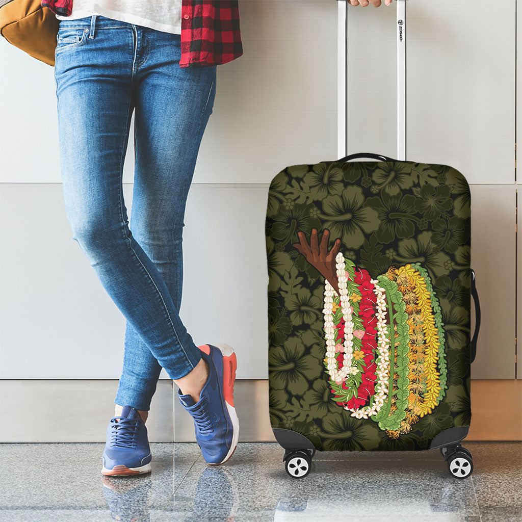 Hawaii Lei Kamehameha Luggage Cover Melemele Seamless Pattern Hibiscus Flower