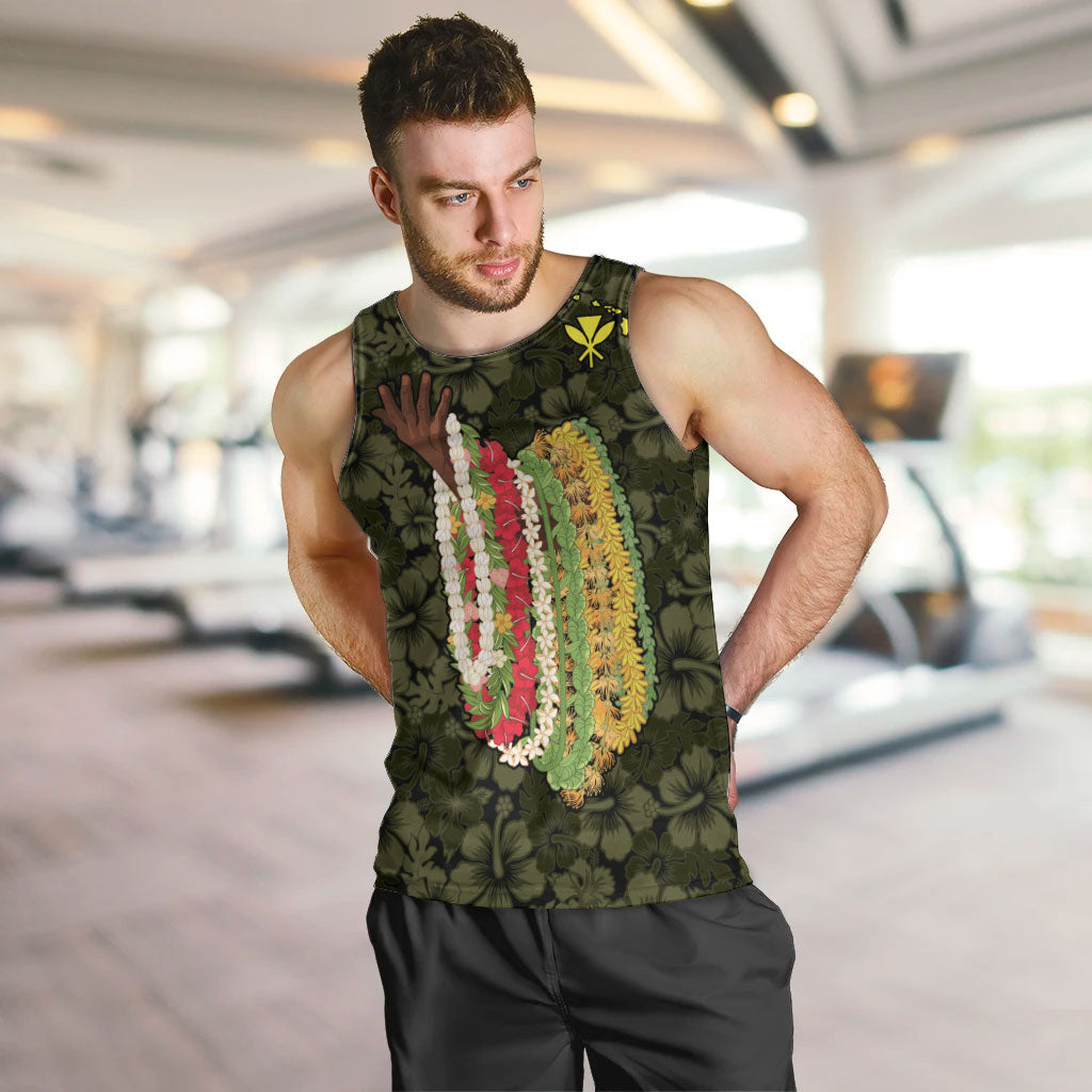 Hawaii Lei Kamehameha Men Tank Top Melemele Seamless Pattern Hibiscus Flower LT9 Yellow - Polynesian Pride