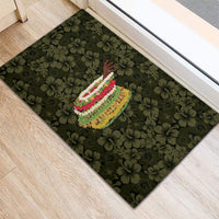 Hawaii Lei Kamehameha Rubber Doormat Melemele Seamless Pattern Hibiscus Flower