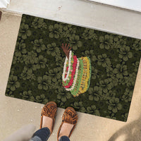 Hawaii Lei Kamehameha Rubber Doormat Melemele Seamless Pattern Hibiscus Flower