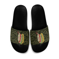 Hawaii Lei Kamehameha Slide Sandals Melemele Seamless Pattern Hibiscus Flower