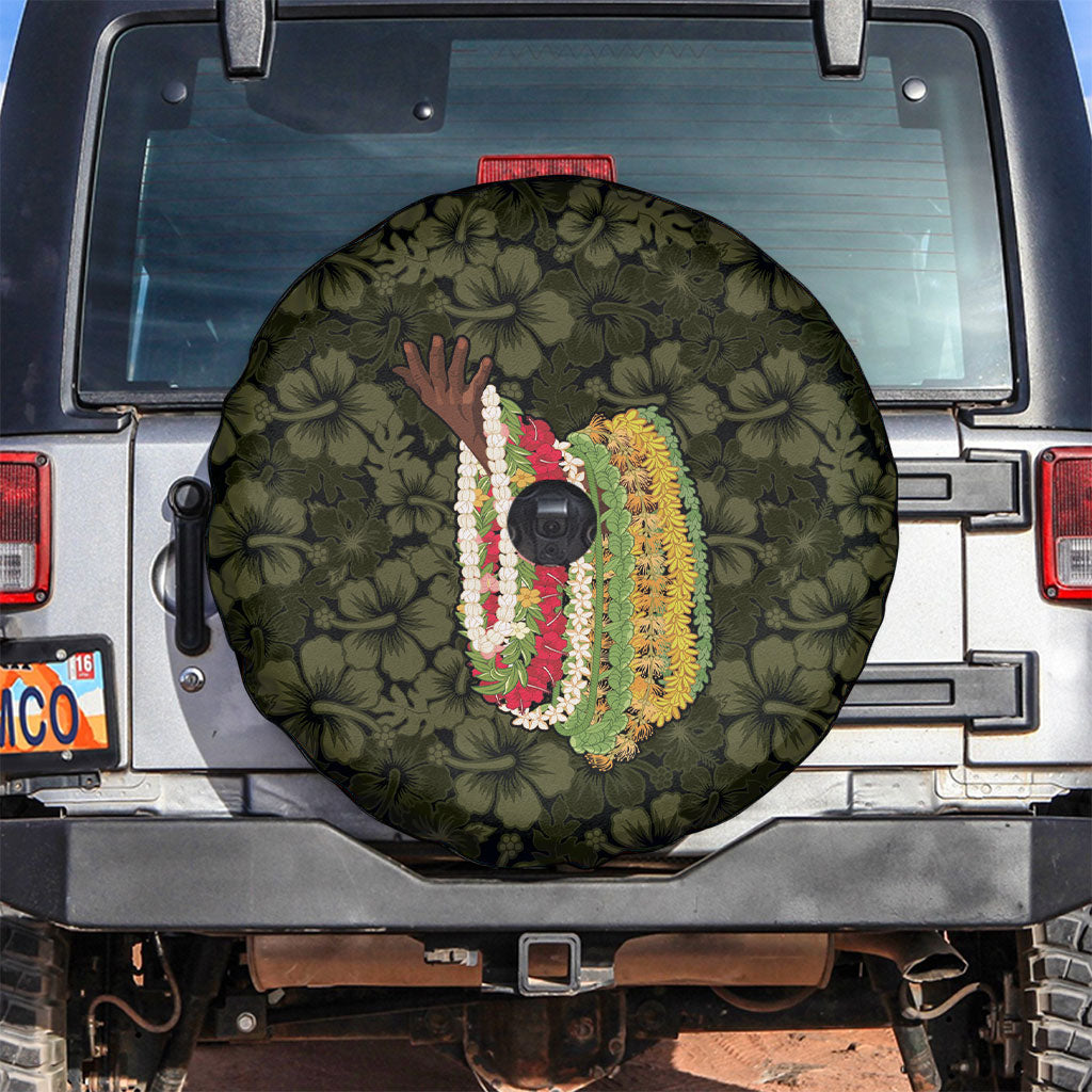 Hawaii Lei Kamehameha Spare Tire Cover Melemele Seamless Pattern Hibiscus Flower