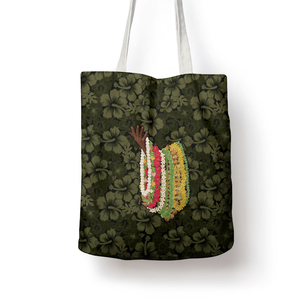 Hawaii Lei Kamehameha Tote Bag Melemele Seamless Pattern Hibiscus Flower