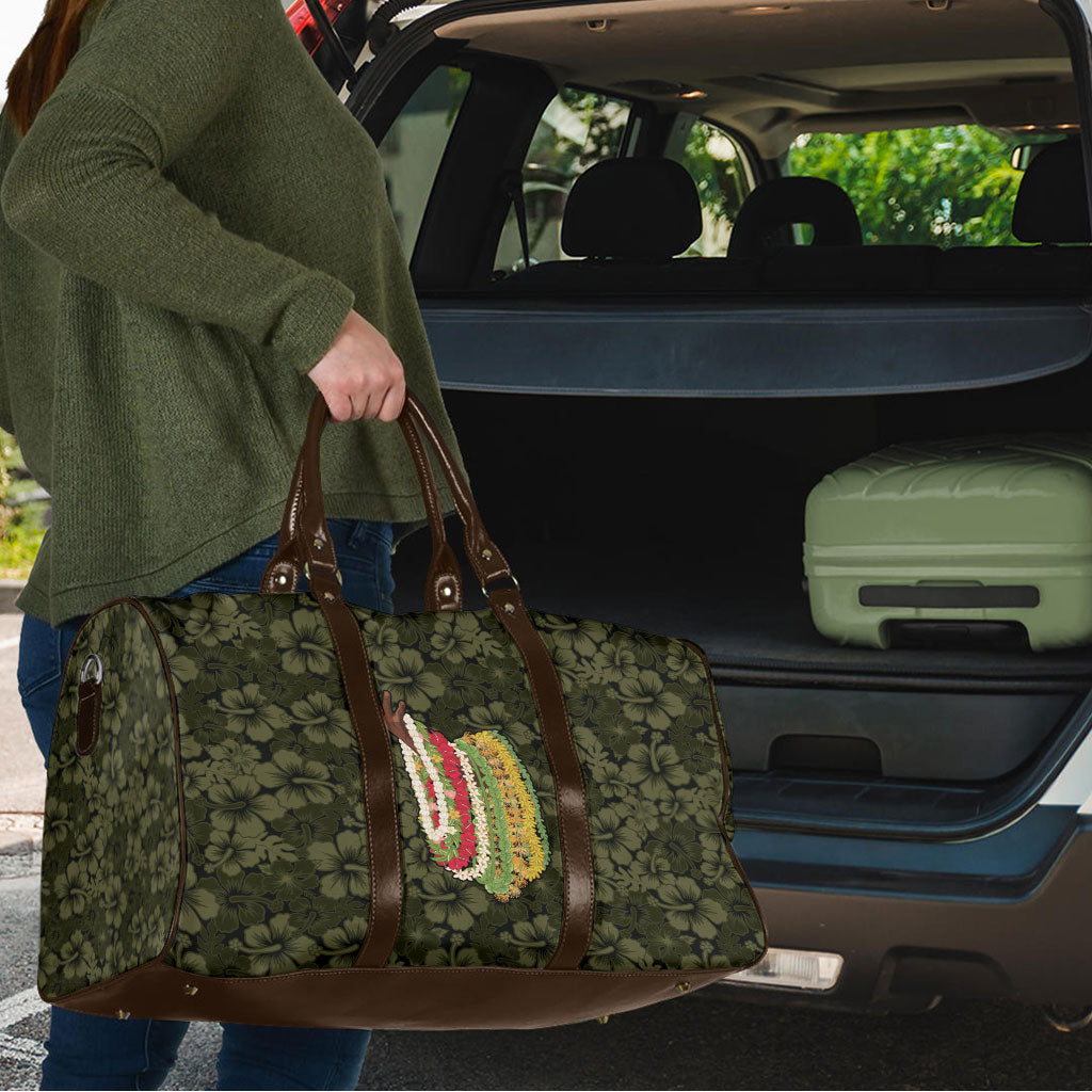 Hawaii Lei Kamehameha Travel Bag Melemele Seamless Pattern Hibiscus Flower