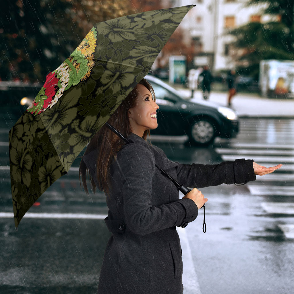 Hawaii Lei Kamehameha Umbrella Melemele Seamless Pattern Hibiscus Flower