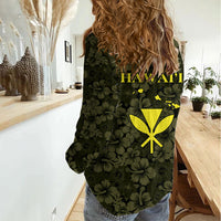 Hawaii Lei Kamehameha Women Casual Shirt Melemele Seamless Pattern Hibiscus Flower