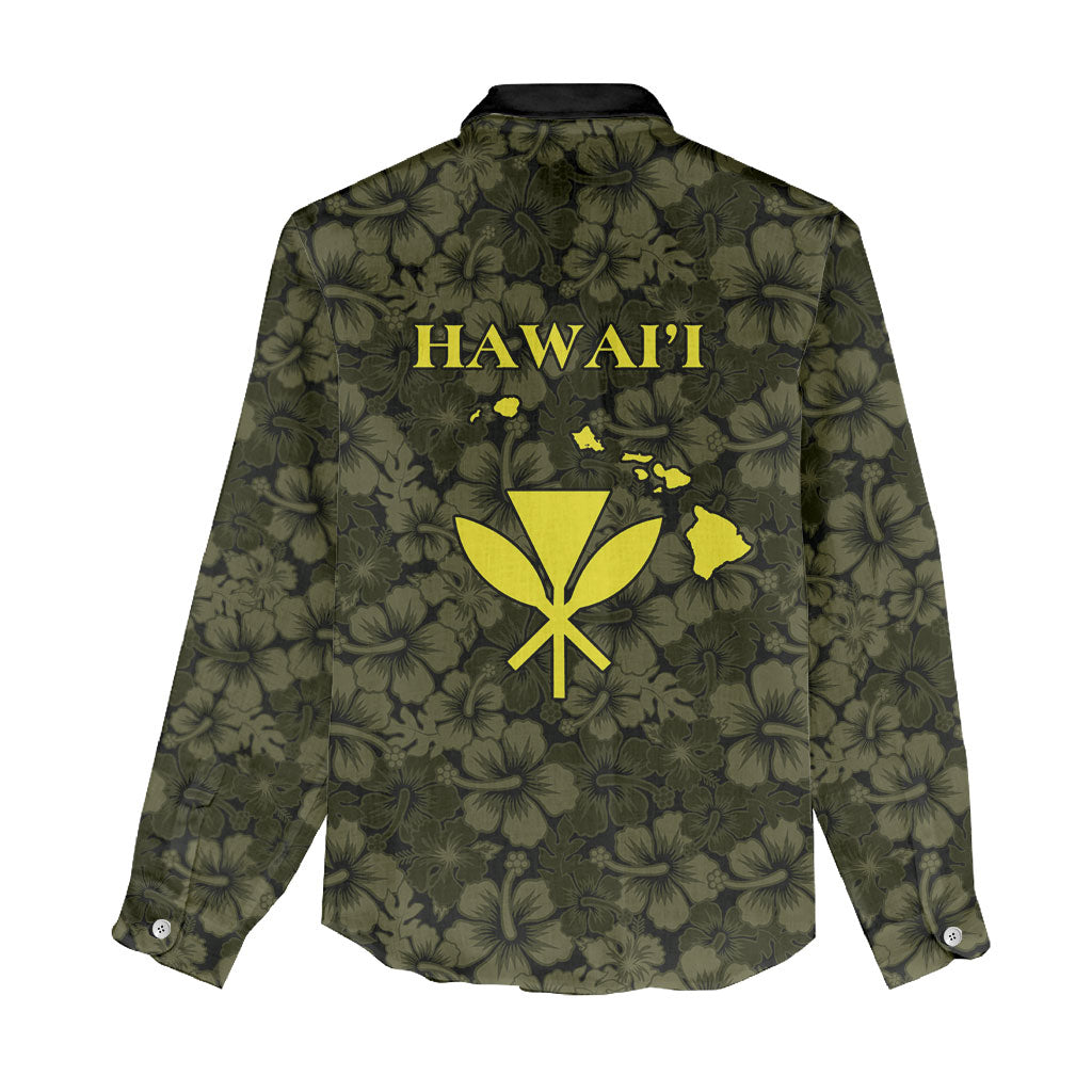 Hawaii Lei Kamehameha Women Casual Shirt Melemele Seamless Pattern Hibiscus Flower