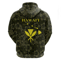 Hawaii Lei Kamehameha Zip Hoodie Melemele Seamless Pattern Hibiscus Flower