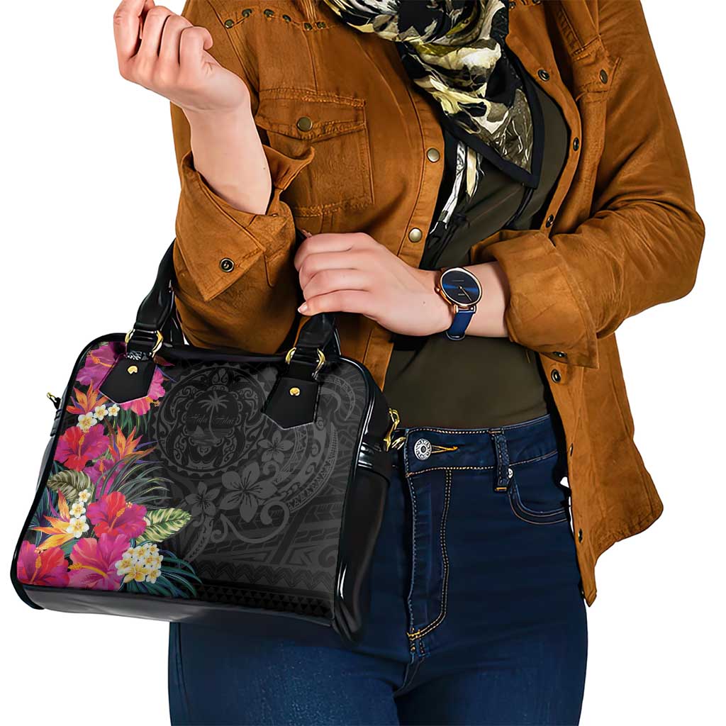 Hafa Adai Guam Shoulder Handbag Tropical Flowers Colorful Vibes