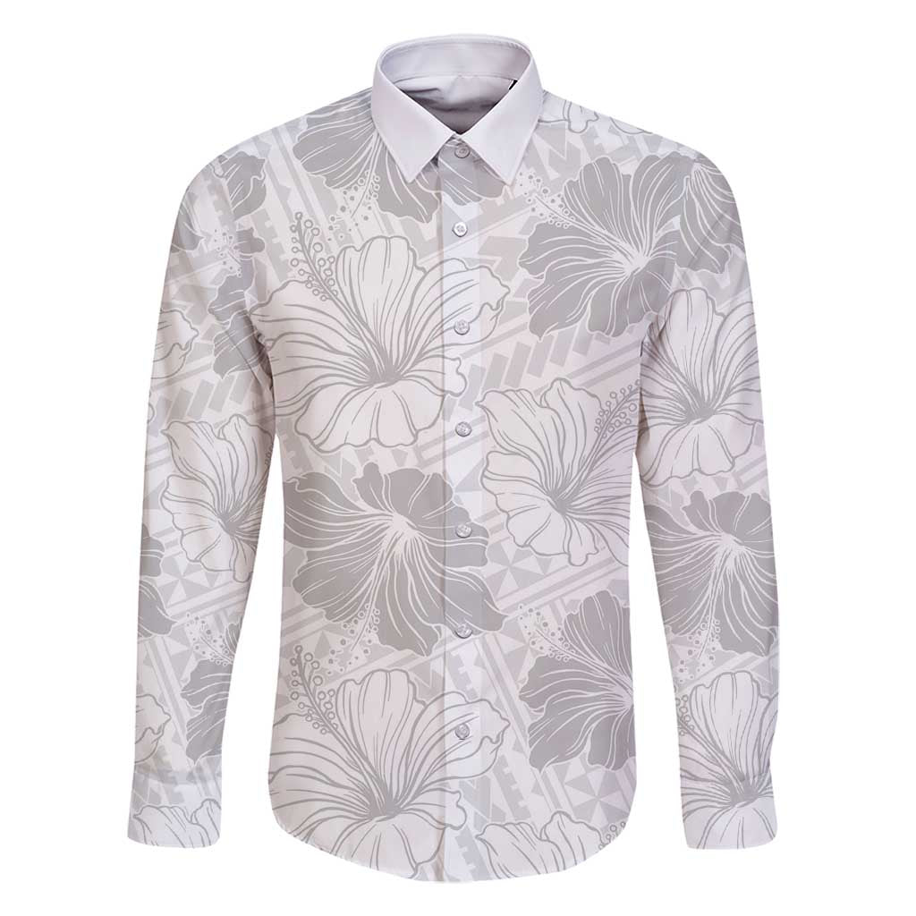 Samoa Lotu Tamaiti Family Matching Long Sleeve Bodycon Dress and Hawaiian Shirt White Sun Day Beauty Hibiscus Ver01