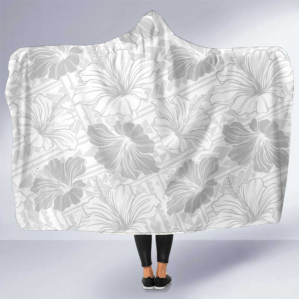 Samoa Lotu Tamaiti Hooded Blanket White Sun Day Beauty Hibiscus Ver01 LT9 One Size White - Polynesian Pride