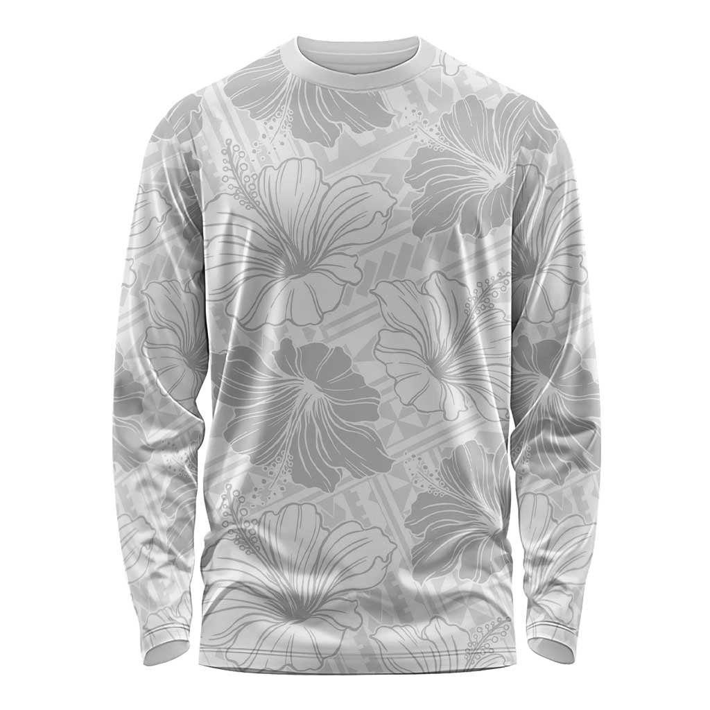 Samoa Lotu Tamaiti Long Sleeve Shirt White Sun Day Beauty Hibiscus Ver01 LT9 Unisex White - Polynesian Pride