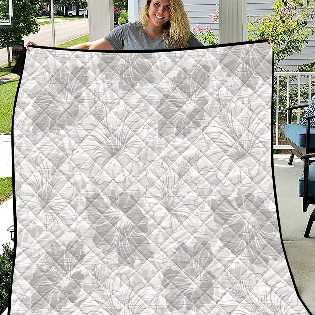 Samoa Lotu Tamaiti Quilt White Sun Day Beauty Hibiscus Ver01 LT9 White - Polynesian Pride