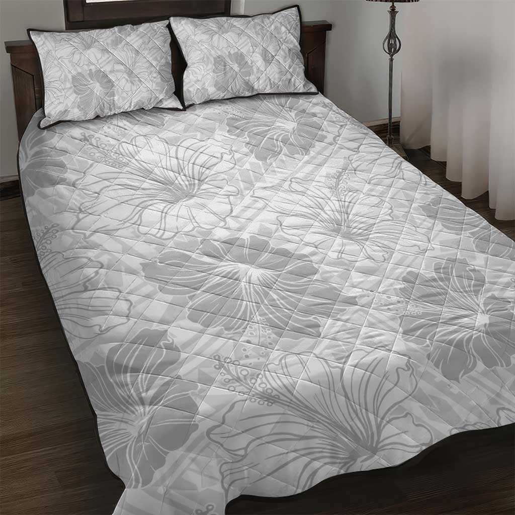 Samoa Lotu Tamaiti Quilt Bed Set White Sun Day Beauty Hibiscus Ver01 LT9 White - Polynesian Pride