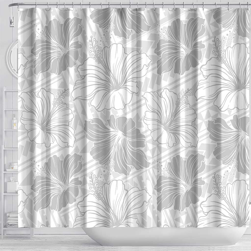 Samoa Lotu Tamaiti Shower Curtain White Sun Day Beauty Hibiscus Ver01
