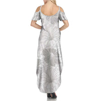 Samoa Lotu Tamaiti Summer Maxi Dress White Sun Day Beauty Hibiscus Ver01 LT9 - Polynesian Pride