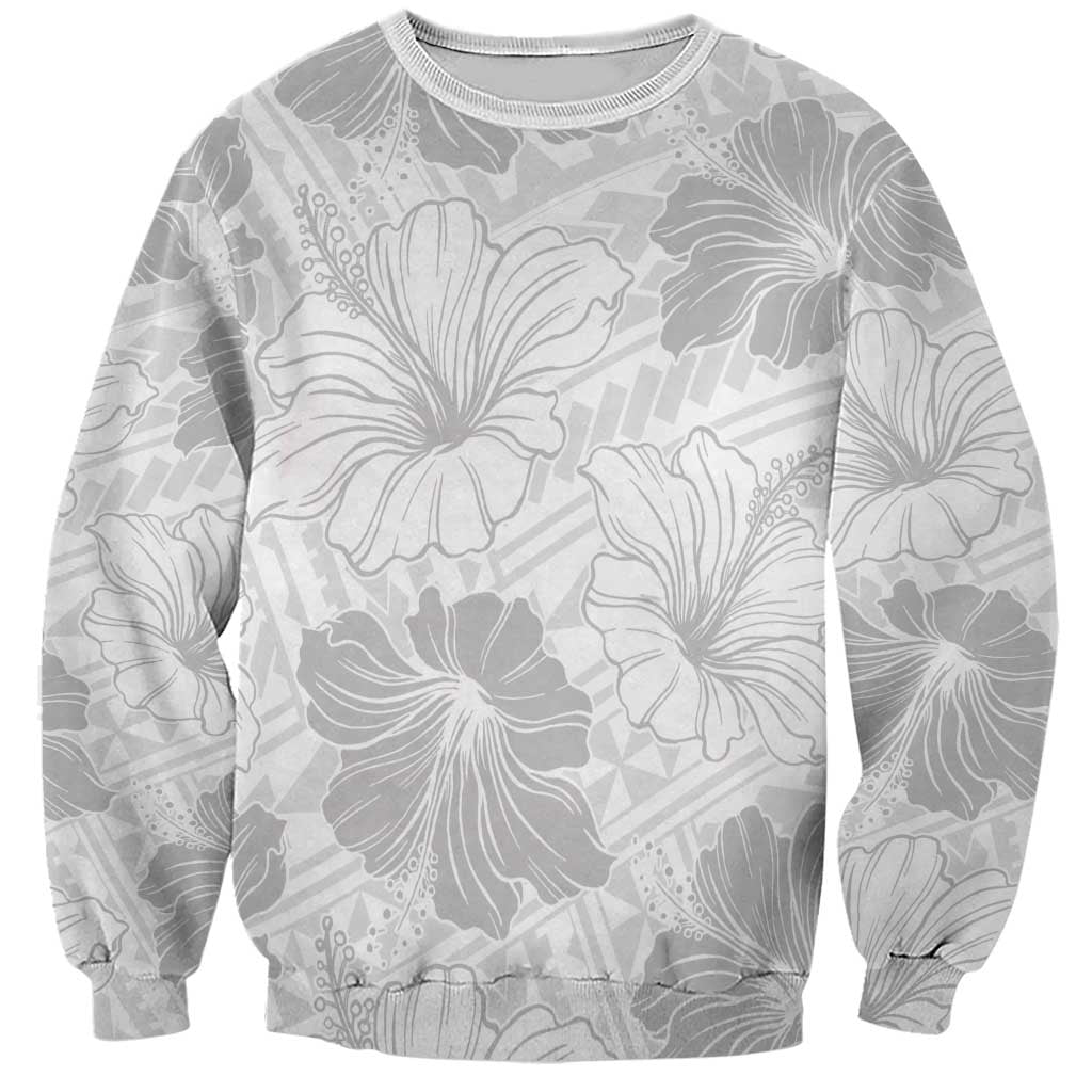 Samoa Lotu Tamaiti Sweatshirt White Sun Day Beauty Hibiscus Ver01 LT9 Unisex White - Polynesian Pride
