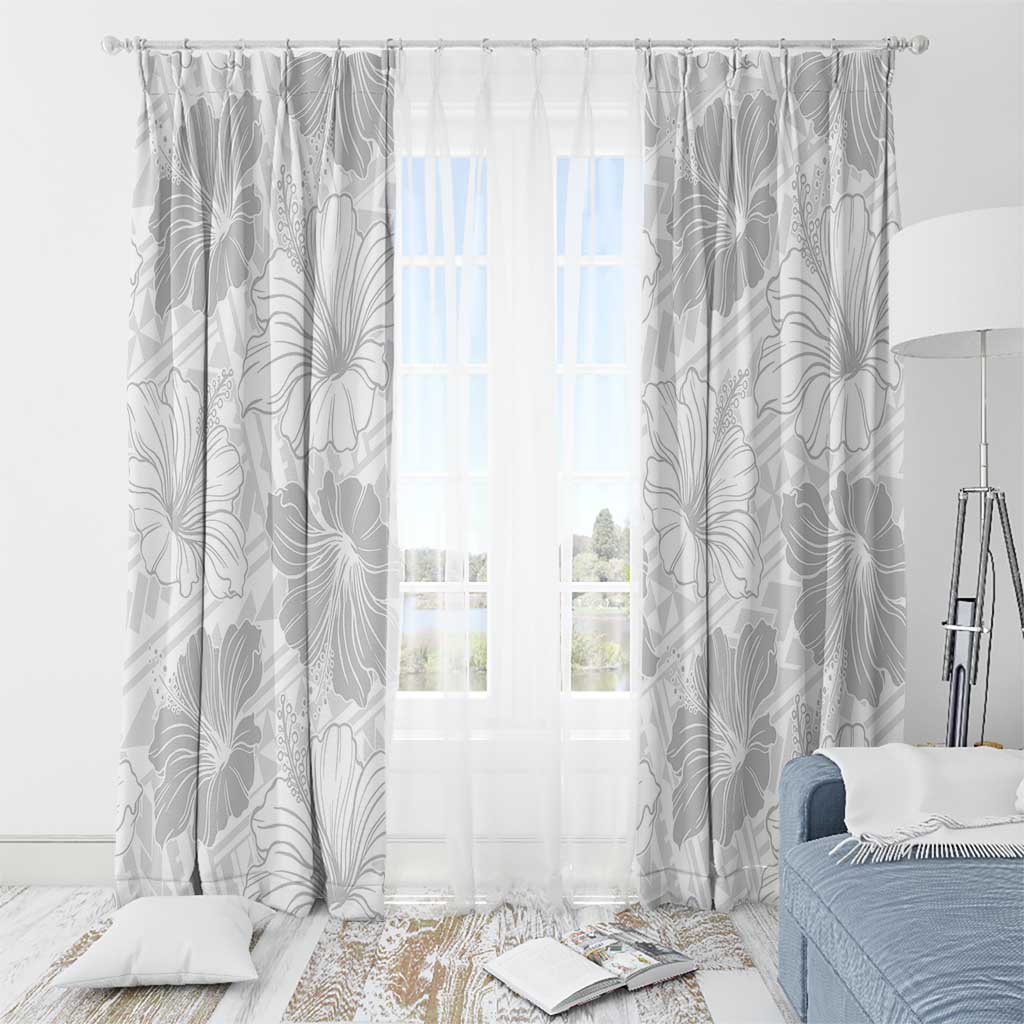 Samoa Lotu Tamaiti Window Curtain White Sun Day Beauty Hibiscus Ver01