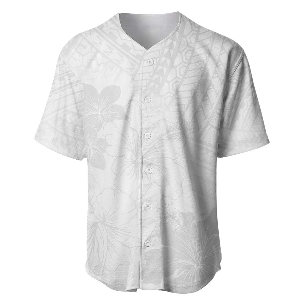 Samoa Lotu Tamaiti Baseball Jersey White Sun Day Beauty Hibiscus Ver02 LT9 White - Polynesian Pride