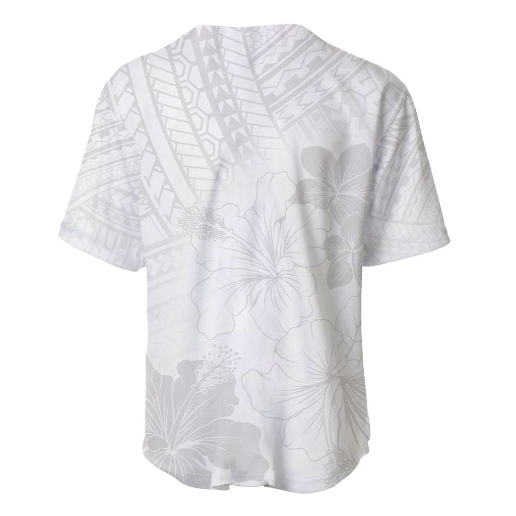 Samoa Lotu Tamaiti Baseball Jersey White Sun Day Beauty Hibiscus Ver02 LT9 - Polynesian Pride