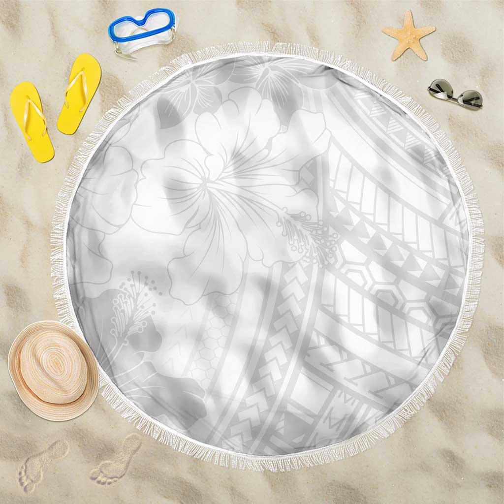 Samoa Lotu Tamaiti Beach Blanket White Sun Day Beauty Hibiscus Ver02