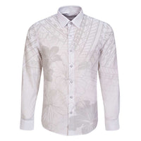 Samoa Lotu Tamaiti Family Matching Long Sleeve Bodycon Dress and Hawaiian Shirt White Sun Day Beauty Hibiscus Ver02