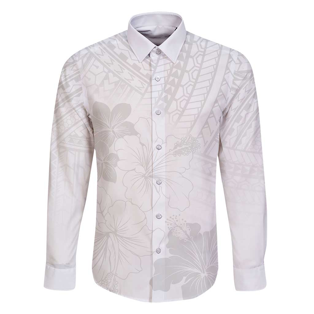 Samoa Lotu Tamaiti Family Matching Mermaid Dress and Hawaiian Shirt White Sun Day Beauty Hibiscus Ver02