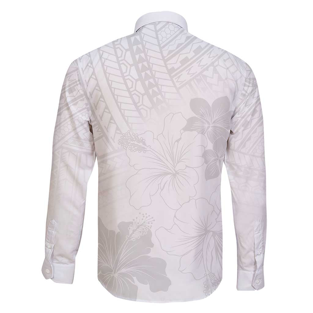 Samoa Lotu Tamaiti Family Matching Mermaid Dress and Hawaiian Shirt White Sun Day Beauty Hibiscus Ver02