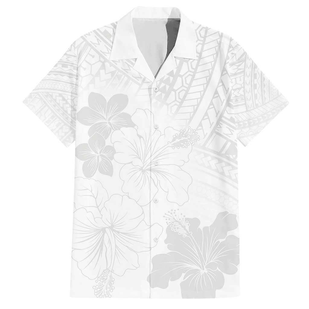 Samoa Lotu Tamaiti Family Matching Short Sleeve Bodycon Dress and Hawaiian Shirt White Sun Day Beauty Hibiscus Ver02