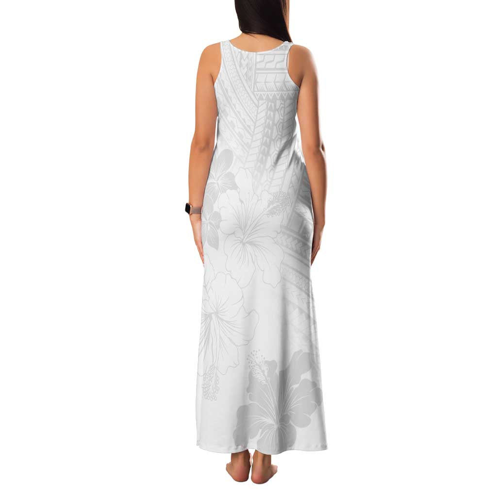 Samoa Lotu Tamaiti Family Matching Tank Maxi Dress and Hawaiian Shirt White Sun Day Beauty Hibiscus Ver02