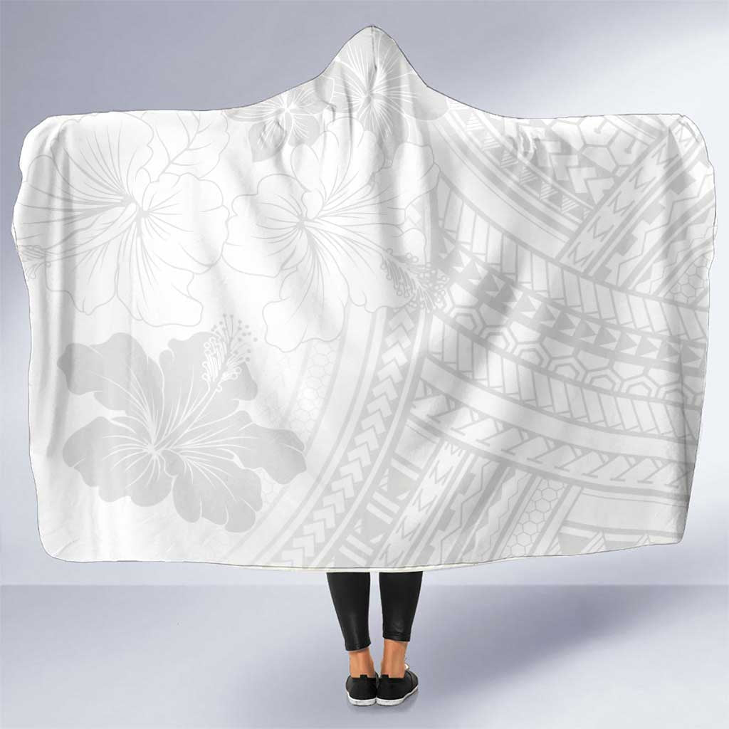 Samoa Lotu Tamaiti Hooded Blanket White Sun Day Beauty Hibiscus Ver02 LT9 One Size White - Polynesian Pride
