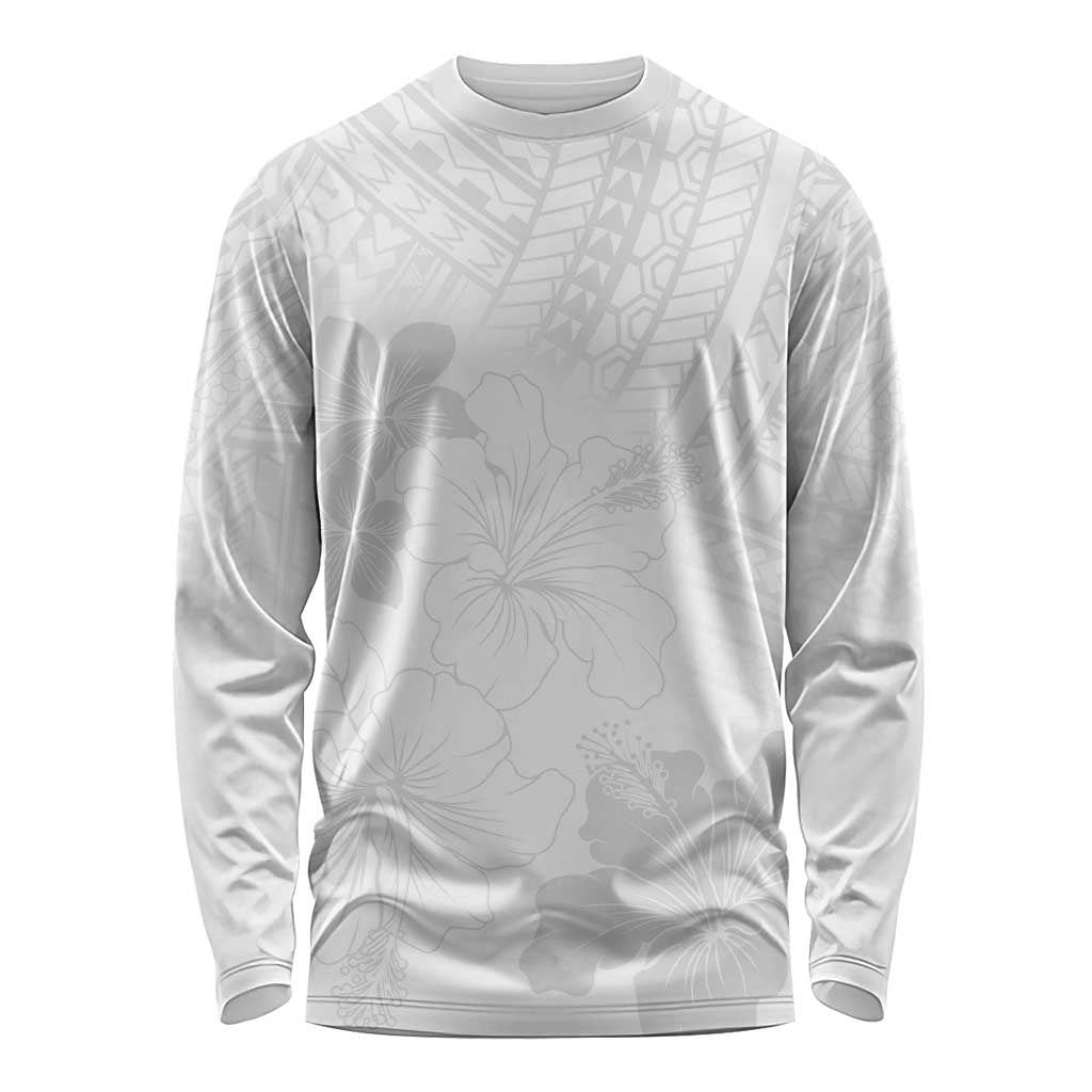 Samoa Lotu Tamaiti Long Sleeve Shirt White Sun Day Beauty Hibiscus Ver02 LT9 Unisex White - Polynesian Pride