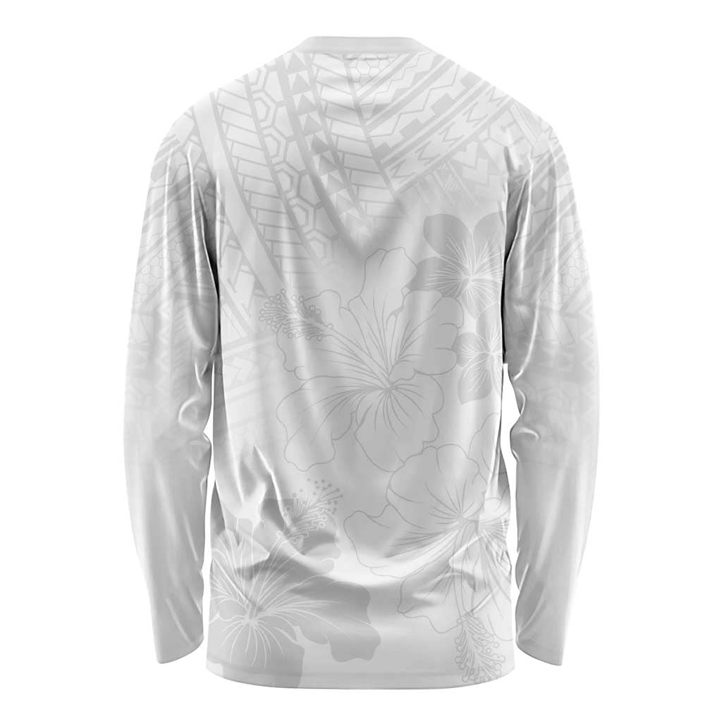 Samoa Lotu Tamaiti Long Sleeve Shirt White Sun Day Beauty Hibiscus Ver02 LT9 - Polynesian Pride