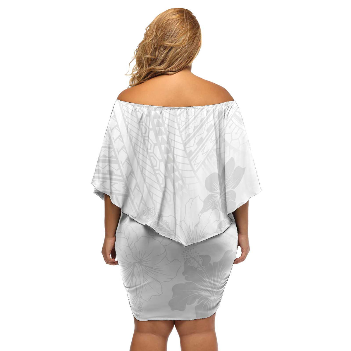 Samoa Lotu Tamaiti Off Shoulder Short Dress White Sun Day Beauty Hibiscus Ver02 LT9 - Polynesian Pride