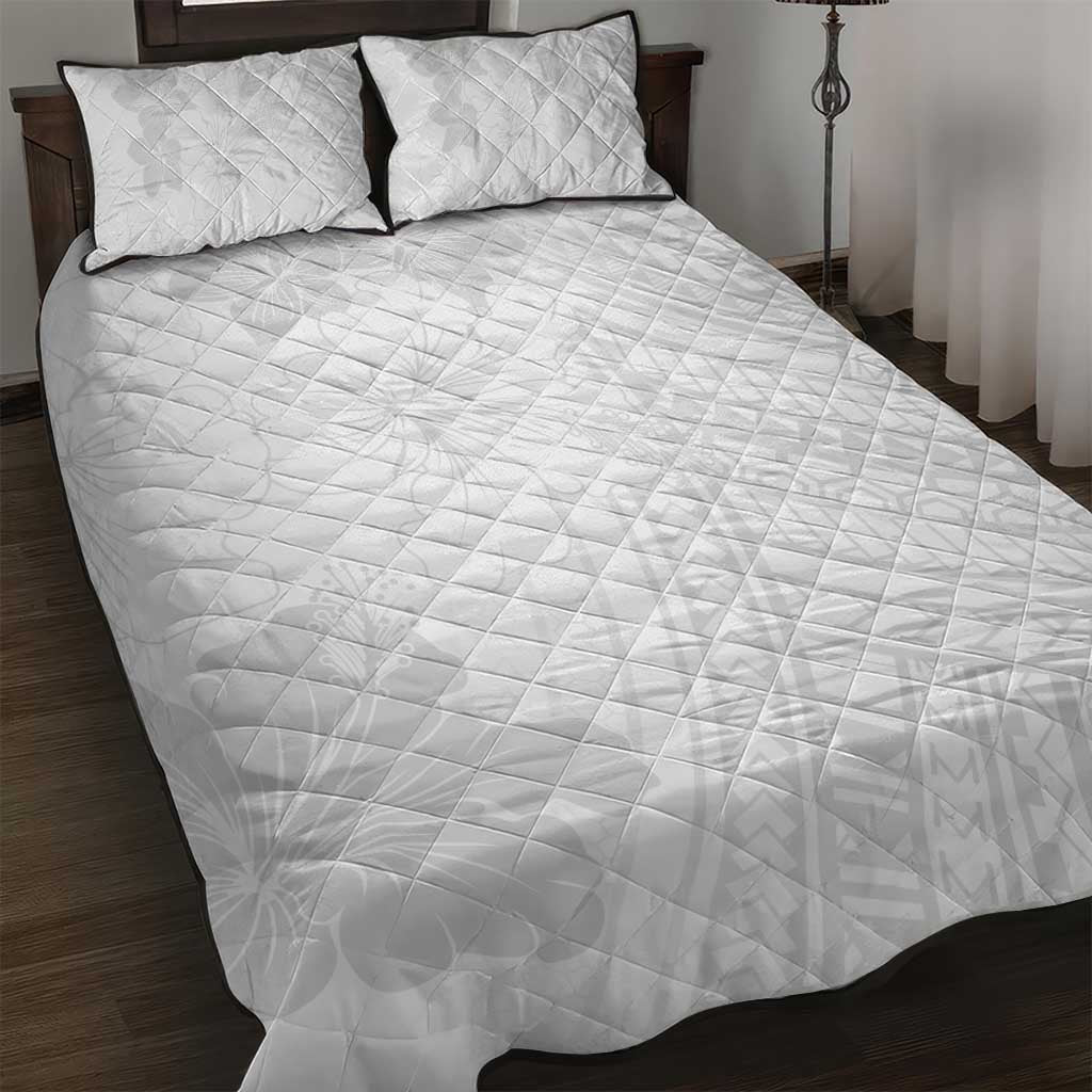 Samoa Lotu Tamaiti Quilt Bed Set White Sun Day Beauty Hibiscus Ver02 LT9 White - Polynesian Pride
