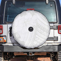 Samoa Lotu Tamaiti Spare Tire Cover White Sun Day Beauty Hibiscus Ver02 LT9 White - Polynesian Pride
