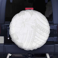 Samoa Lotu Tamaiti Spare Tire Cover White Sun Day Beauty Hibiscus Ver02 LT9 - Polynesian Pride