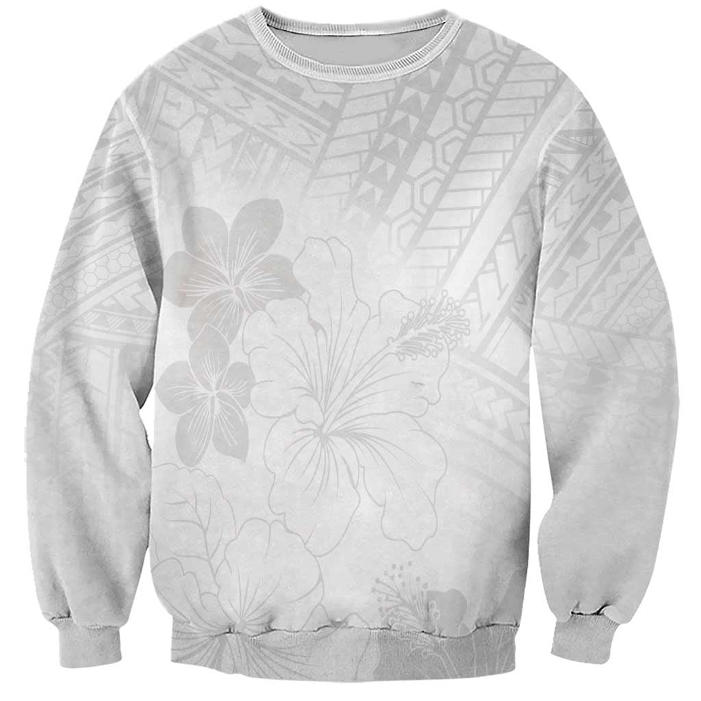 Samoa Lotu Tamaiti Sweatshirt White Sun Day Beauty Hibiscus Ver02 LT9 Unisex White - Polynesian Pride