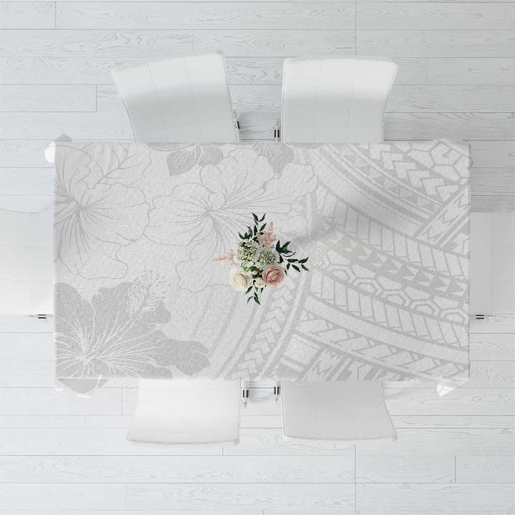 Samoa Lotu Tamaiti Tablecloth White Sun Day Beauty Hibiscus Ver02 LT9 White - Polynesian Pride