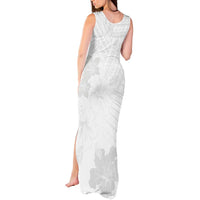 Samoa Lotu Tamaiti Tank Maxi Dress White Sun Day Beauty Hibiscus Ver02 LT9 - Polynesian Pride