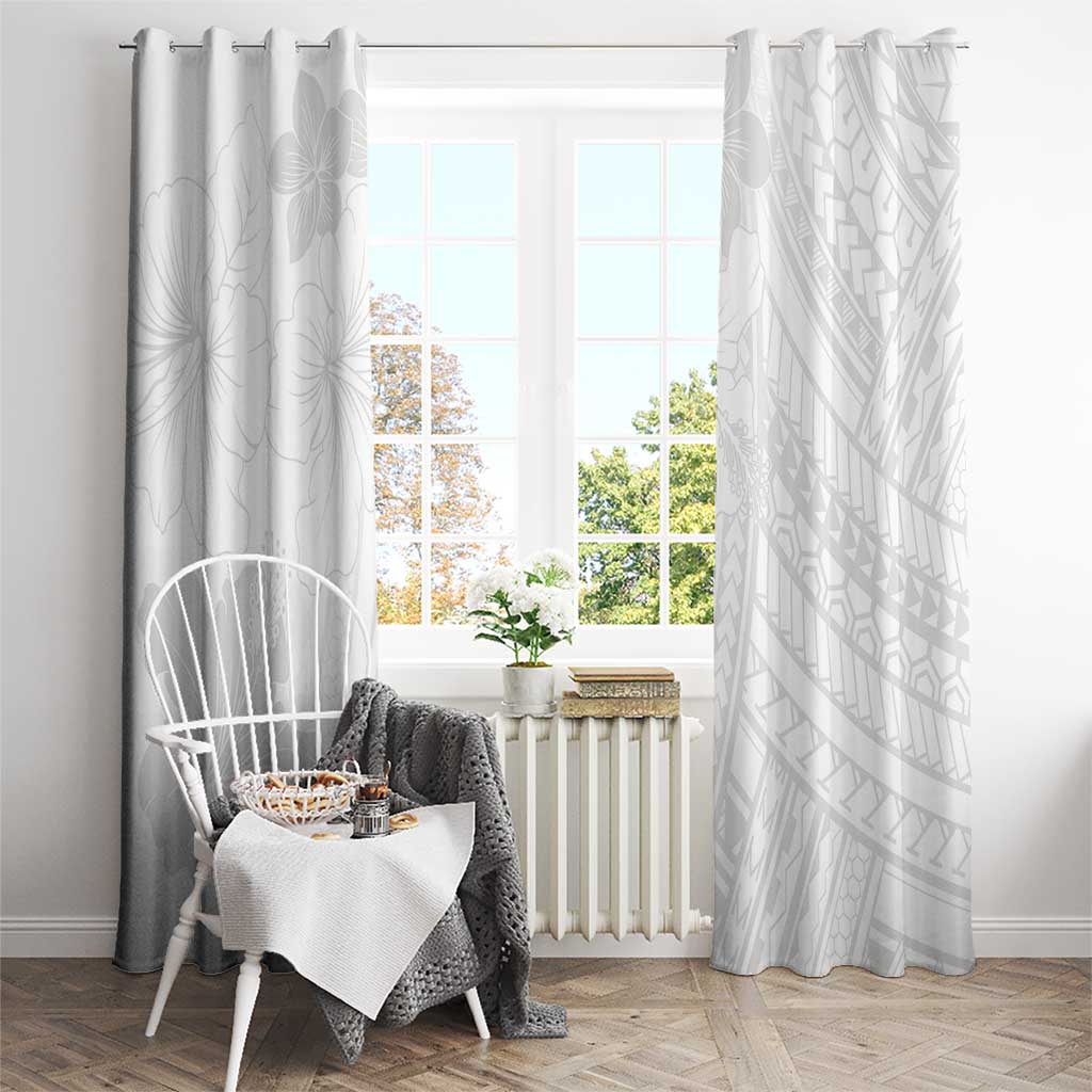 Samoa Lotu Tamaiti Window Curtain White Sun Day Beauty Hibiscus Ver02 LT9 - Polynesian Pride