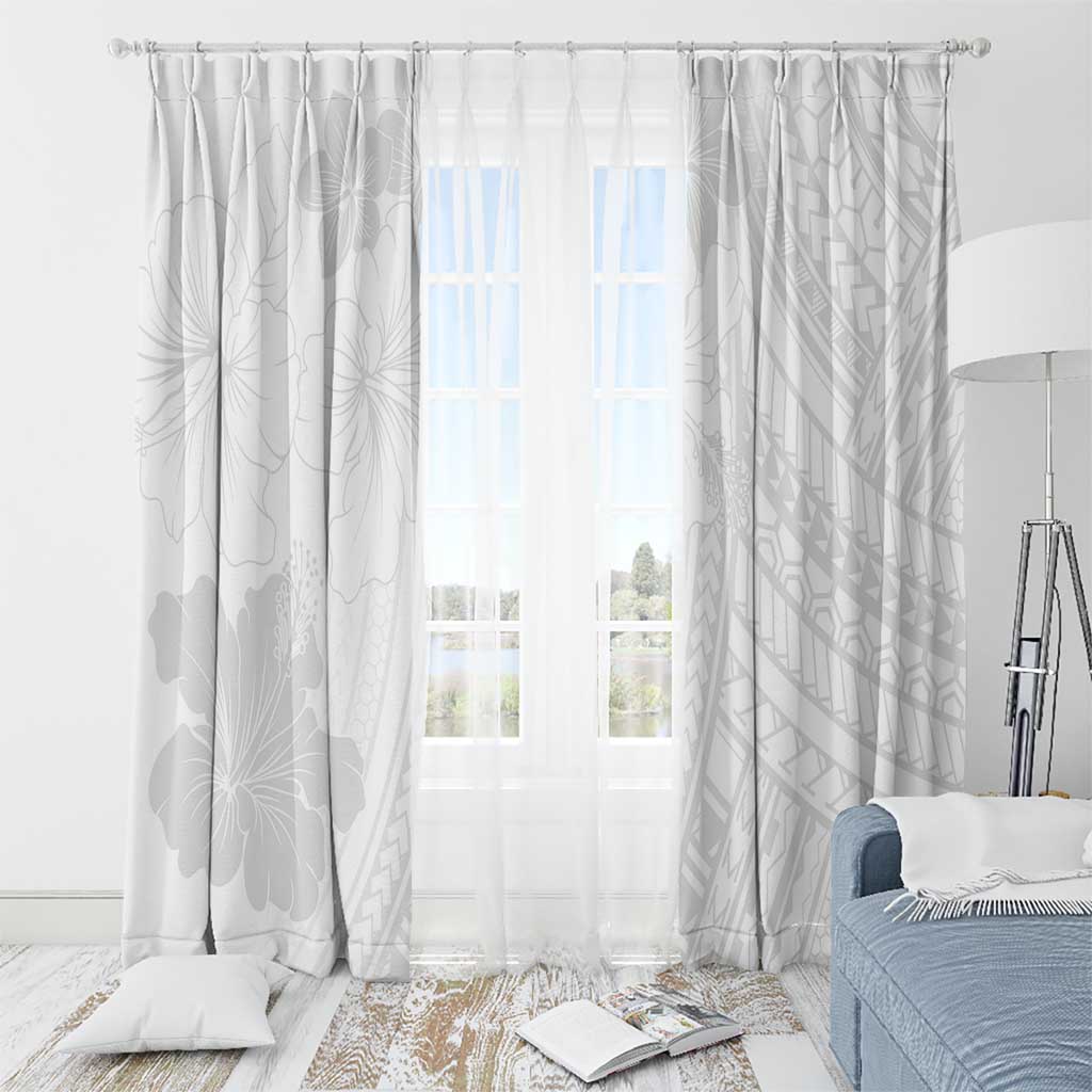 Samoa Lotu Tamaiti Window Curtain White Sun Day Beauty Hibiscus Ver02 LT9 - Polynesian Pride