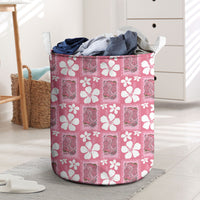 Give Cancer The Boot Pink Cowgirl Laundry Basket Western Aloha Hibiscus Paniolo Heritage Floral