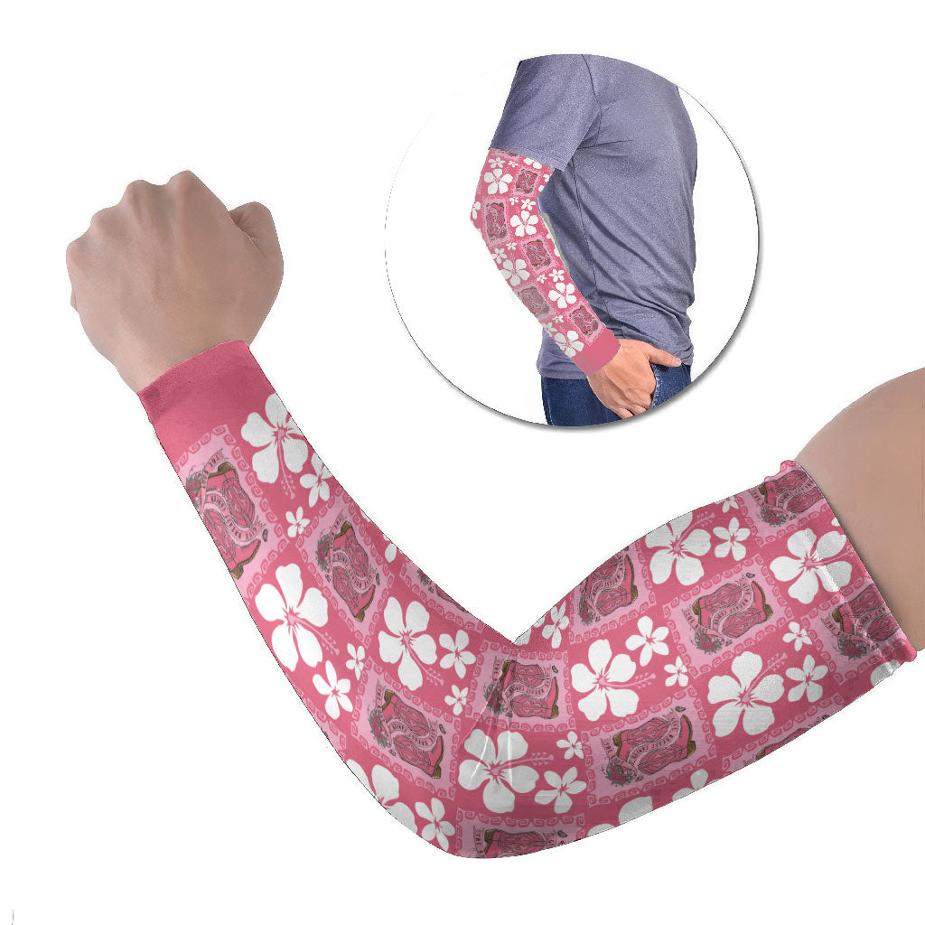 Give Cancer The Boot Pink Cowgirl Arm Sleeves Western Aloha Hibiscus Paniolo Heritage Floral