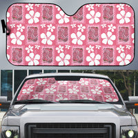 Give Cancer The Boot Pink Cowgirl Auto Sun Shade Western Aloha Hibiscus Paniolo Heritage Floral