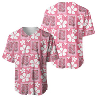Give Cancer The Boot Pink Cowgirl Baseball Jersey Western Aloha Hibiscus Paniolo Heritage Floral