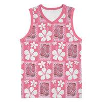 Give Cancer The Boot Pink Cowgirl Basketball Jersey Western Aloha Hibiscus Paniolo Heritage Floral