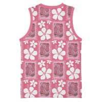 Give Cancer The Boot Pink Cowgirl Basketball Jersey Western Aloha Hibiscus Paniolo Heritage Floral