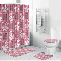 Give Cancer The Boot Pink Cowgirl Bathroom Set Western Aloha Hibiscus Paniolo Heritage Floral