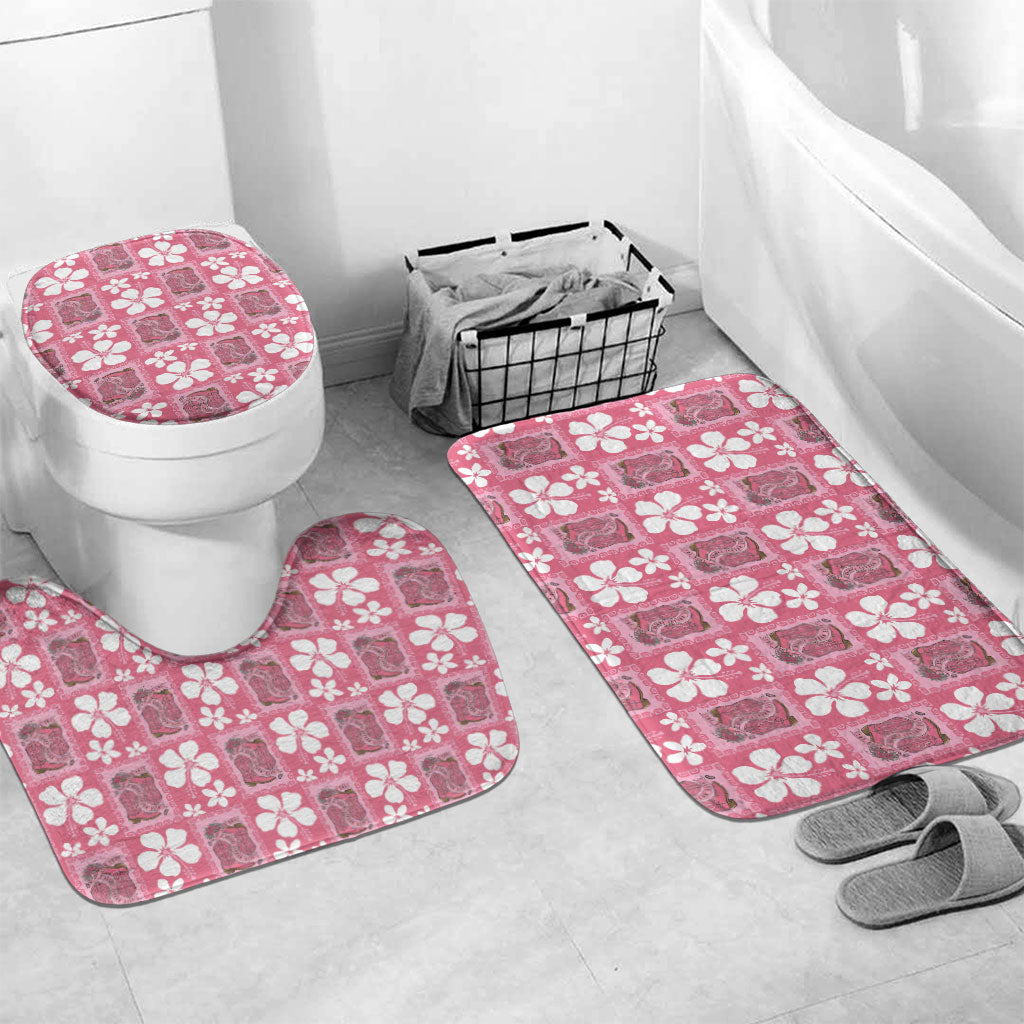Give Cancer The Boot Pink Cowgirl Bathroom Set Western Aloha Hibiscus Paniolo Heritage Floral